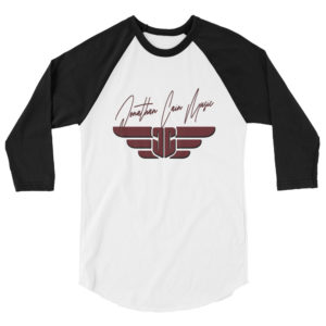 Jonathan Cain Ministries Red Logo 3/4 sleeve raglan shirt